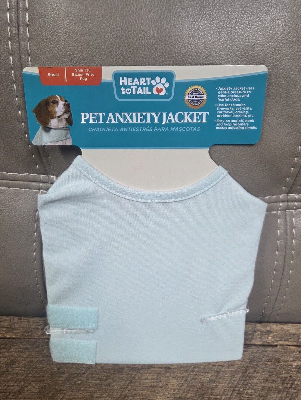 NWT Heart to Tail Light Blue Pet Anxiety Jacket – Size Small ~ Bin 1k